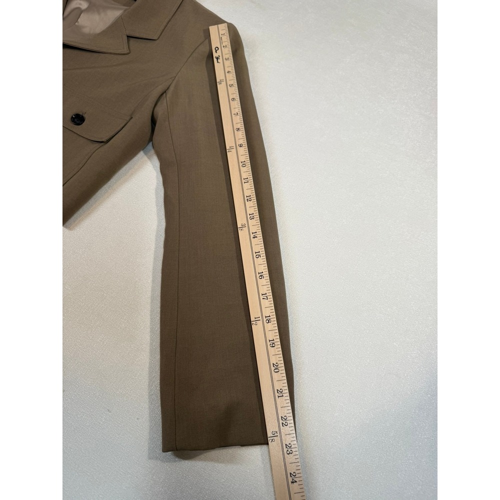 U-P Fashion Cropped Blazer Jacket Tan Two Button Utility Pockets Medium - Picture 7 of 8